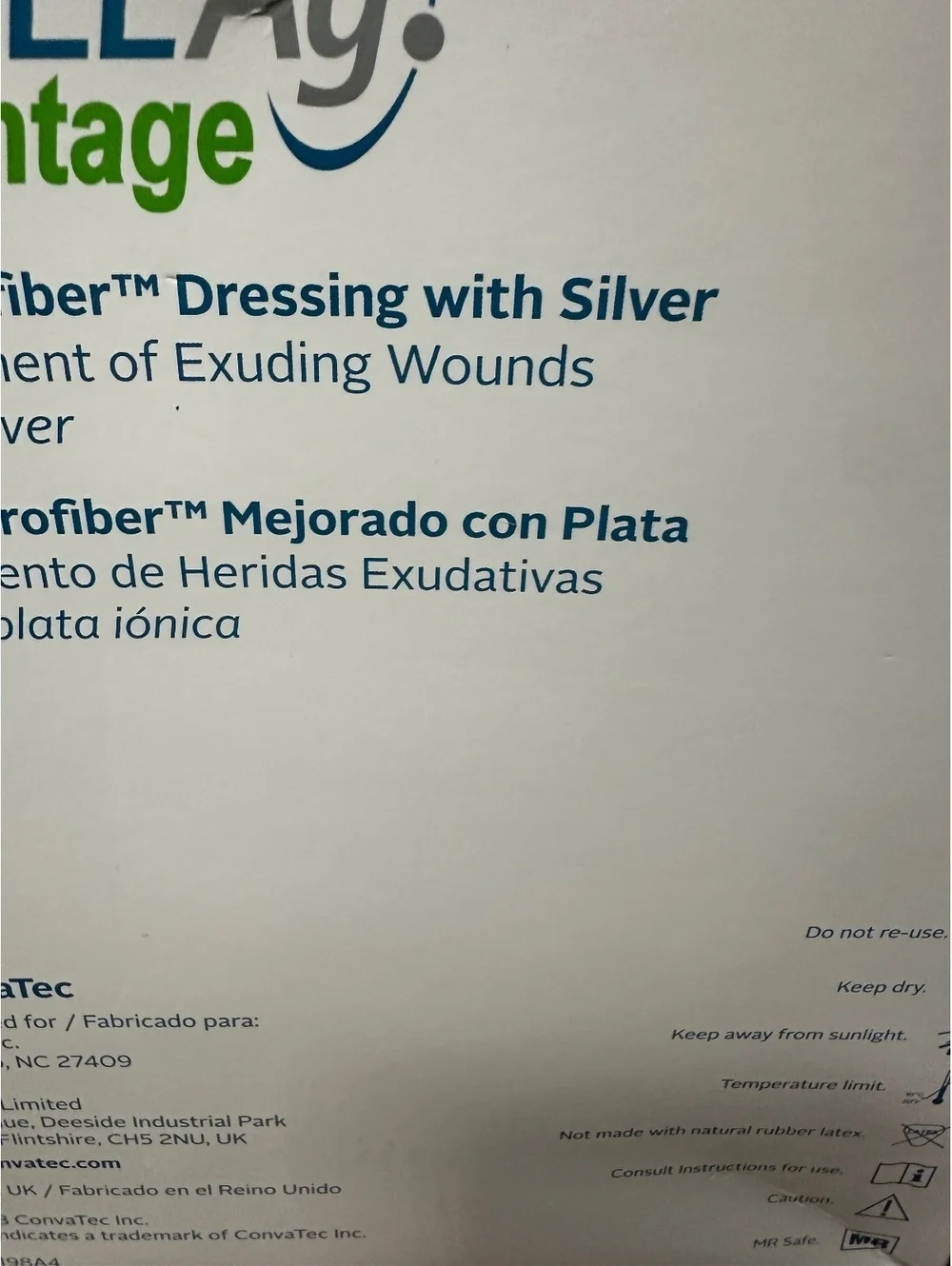 Aquacel Ag. Advantage Microbial Wound Dressing (6) 4”x5” Sheets w/Silver